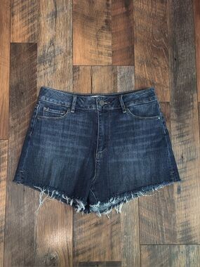 PAIGE Margot High Rise Raw Hem Denim Shorts size 27